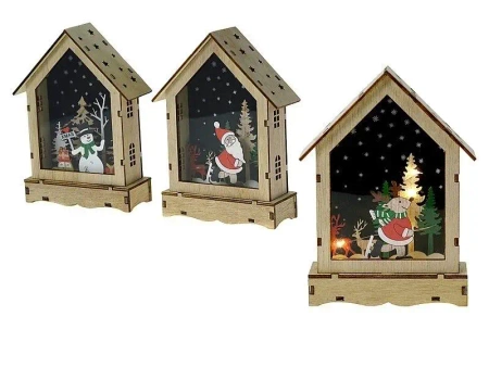 Ozdoba świąteczna drewniana ze światłem MIX - ADAR