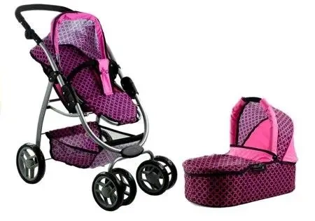 Wózek dla lalek Alice. Spacerówka, gondola 2w1 - Leantoys