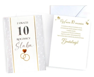 Karnet Rocznica ślubu 10 - Kukartka