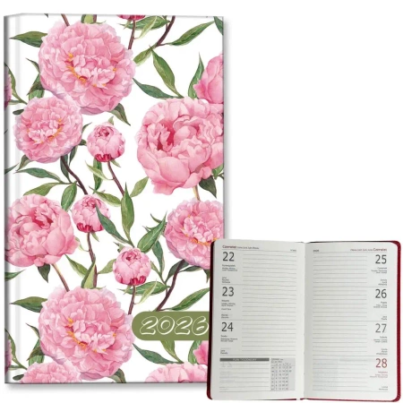 Kalendarz 2026 A6 tygodniowy Peonie - EV-Corp