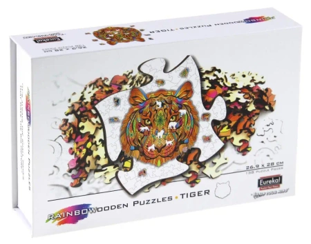 Puzzle 138 drewniane kolorowe Tygrys - EUREKA 3D