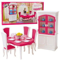 Jadalnia dla lalek. Kredens, stół, krzesła... - Leantoys