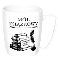 Kubek ceramiczny biały Mól książkowy - Nadwyraz