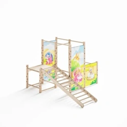 Mały plac zabaw Montessori z drabinką drewnianą - Kids Jungle