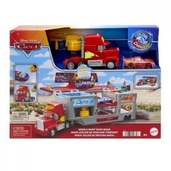 Pojazdy Auta Mobilny lakiernik Samochód z otwieraną naczepą - Mattel