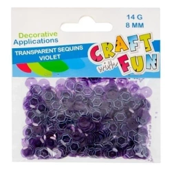 Cekiny transparentne 8mm fioletowy - Craft with Fun