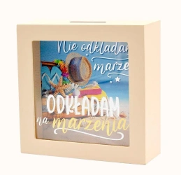 Skarbonka na marzenia plaża - Kukartka