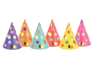 Czapeczki Kropki 6cm 6szt - PartyDeco