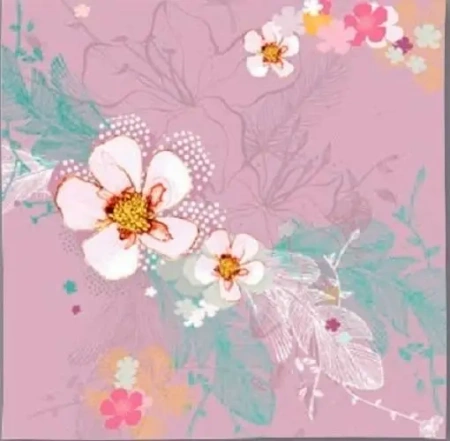 Karnet Swarovski kwadrat CL2901_BL Kwiaty pastel - Clear Creations