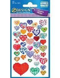 Naklejki papierowe - błyszczące serca - Zdesign