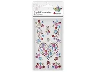 Kryształki samoprzylepne serce mix 10szt - Titanum