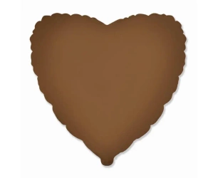 Balon foliowy 46cm Serce matowe Choco Brown - Godan