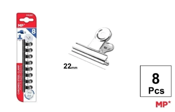 Klipsy biurowe metalowe srebrne 22mm 8szt - MP Main Paper