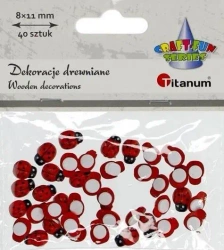 Dekoracje samoprzylepne 3D biedronki 8x11mm 40szt - Titanum