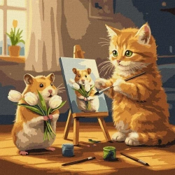 Malowanie po numerach - Keith jest artystą 40x40cm - Ideyka