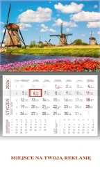 Kalendarz 2026 ścienny jednodzielny Wiatraki - Wokół Nas