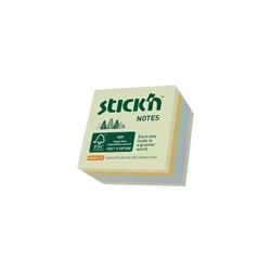 Notes kostka FSC 51x51mm pastel żół/pom/nieb/fiol/ziel. 240 kartek - STICKN