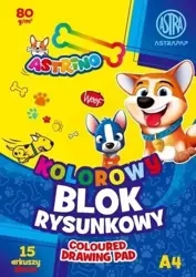 Blok kolorowy barwiony A4/15K 80g Astrino (10szt) - ASTRA papiernicze