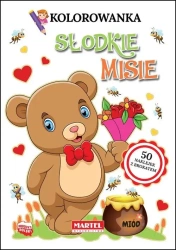 Kolorowanka. Słodkie misie z brokatowymi... - praca zbiorowa