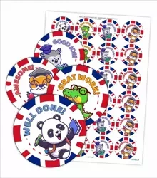 Naklejki motywacyjne - Angielskie zwierzątka 48szt - LearnHow