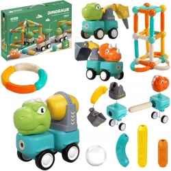 Klocki magnetyczne dinozaury 83el - Trifox