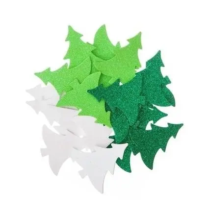 Naklejki z pianki brokat choinki 30szt - Dalprint dpCraft