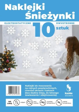 Naklejki śnieżynki 10szt - Kunke