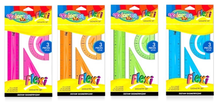 Zestaw geometryczny flexi 15 cm 3 elementowy 4 kolory Colorino Kids - PATIO