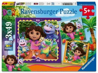 Puzzle dla dzieci 2D: Dora 3x49el - Ravensburger