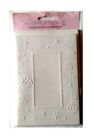 Karty tłoczone + koperty bombki choinkowe 5szt - Galeria Hobby