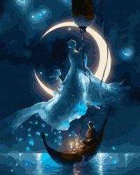 Malowanie po numerach czarne płótno - Księżycowa.. - Twoje Hobby