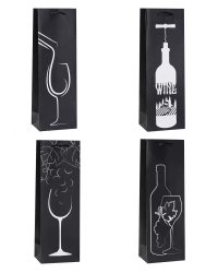 Torebka ozdobna na butelkę 12x36x9cm mix ROZETTE