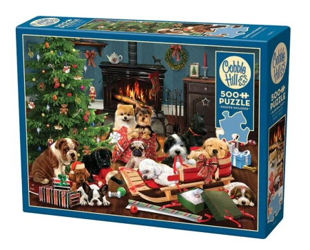 Puzzle 500 Świąteczne szczenięta 113072 - Cobble Hill