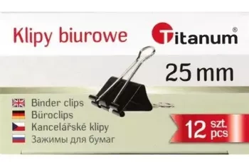 Klipy biurowe 25mm 12szt - Titanum