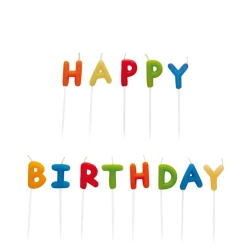 Świeczki happy birthday wielokolorowe 13szt. - Amscan