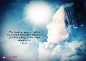 Kartka z wersetem. Pan bowiem swoim wzrokiem bada całą Ziemię