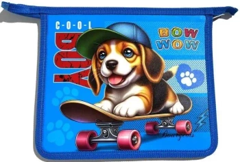 Teczka-torba A5+ zapinana na zamek Piesek - Fresh