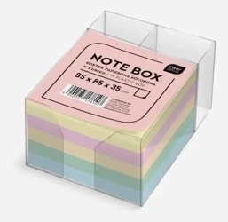 Kostka papierowa 85x85x35mm kolorowa w kubiku - INTERDRUK