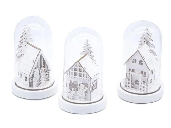 Lampka ledowa z motywem świątecznym szklana MIX - ADAR
