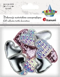 Dekoracje samoprzylepne serca 32x29mm 12szt - Titanum