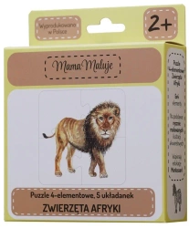 Puzzle 4-elementowe Zwierzęta Afryki - Mama Maluje