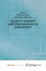 Equality. Diversity and Disadvantage in Employment - Noon M.