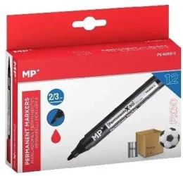 Marker permanentny 2,0/3,0mm czerwony (12szt) - MP Main Paper