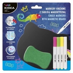 Zestaw markery kredowe z tablicą magnetyczną KIDEA - DERFORM