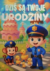 Karnet Urodziny chłopiec policjant - YEKU