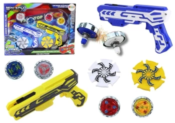 Zestaw pistoletów wyrzutnia + 4 metaloe krążki - Leantoys