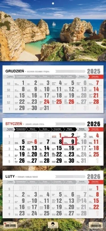 Kalendarz 2026 trójdzielny płaska główka zatoka - Pan Kalendarzyk