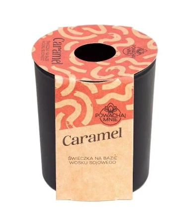 Świeczka sojowa Powąchaj mnie Caramel czarna - Pavoncella