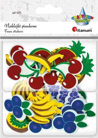 Naklejki piankowe owoce mix 40szt - Titanum