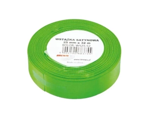 Wstążka satynowa zielona 25mmx32m - Brewis